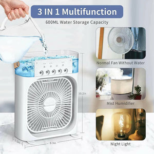 Air Conditioner Fan | Portable-Ac-Mini-Cooler-Fan-for-Room-Cooling-Rechargeable-Fan-Portable-Ac-for-Home-Portable-Air-Conditioners-Water-Cooler-Mini-Ac-for-Room-Cooling-Mini-Humidifier-Hanging-Closet-Shelves 2