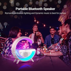 **G Speaker Lamp – 3-in-1 Bluetooth Speaker, Wireless Charger & RGB Light with APP Control | 2-Year Warranty**