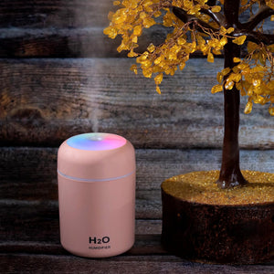 Humidifiers with Colorful Light for Room, Bedroom, Office, Car (Pink)300ml milliliter