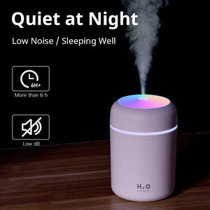 Humidifiers with Colorful Light for Room, Bedroom, Office, Car (Pink)300ml milliliter