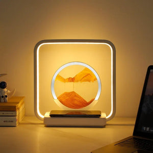 Moving Sand Art Lamp with Wireless Charging – 3D Liquid Motion Sandscape & LED Light